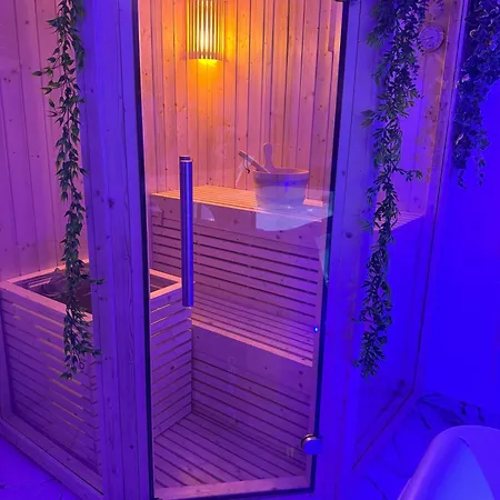 Loveroom De Luxe Avec Jacuzzi Sauna Vapeur Ecran 300 Cm Apartment Metz